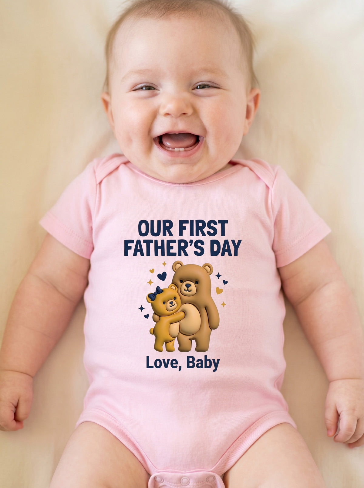 TotKind - H4 Bold Sans-Serif Climax on Letter-to-Dad Bear - Baby Onesie - 18052026