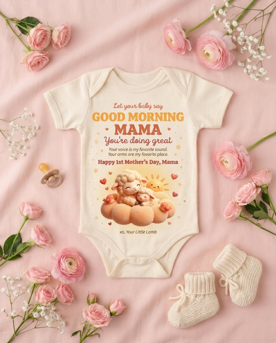 TotKind - Lamb Good Morning Mama - Baby Onesie