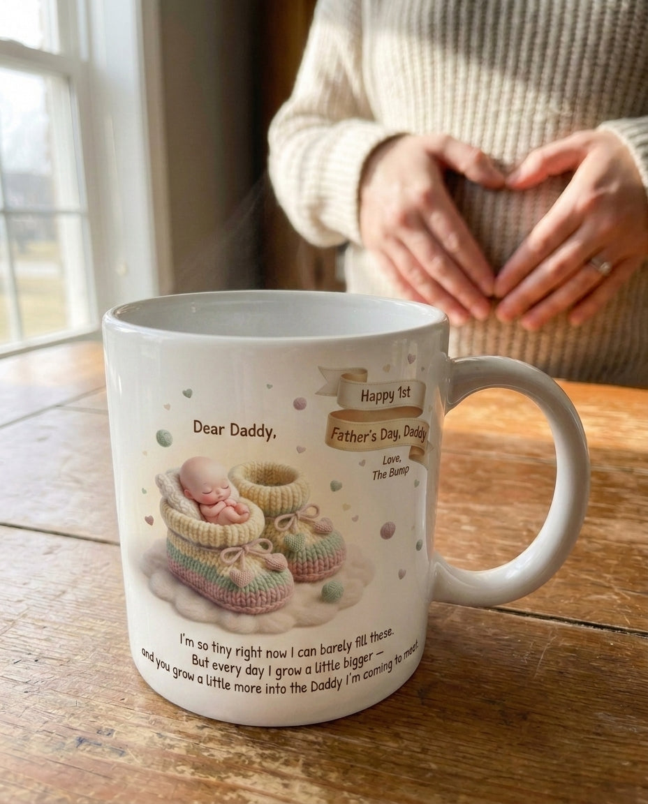 TotKind - NEW1 Tiny Crochet Booties Womb-Vessel Bump Mug - Mug - 22052026