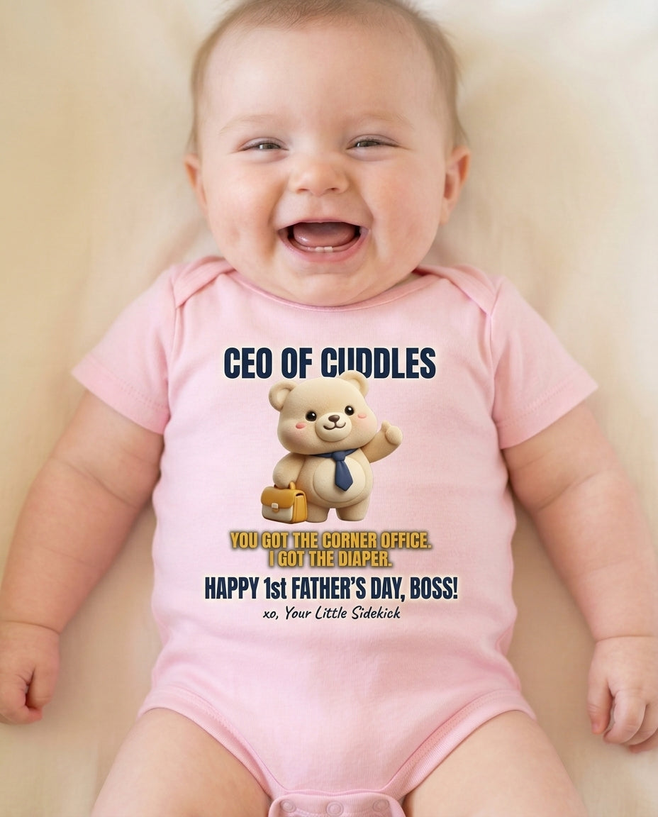 TotKind - CEO Of Cuddles Necktie Bear - Baby Onesie
