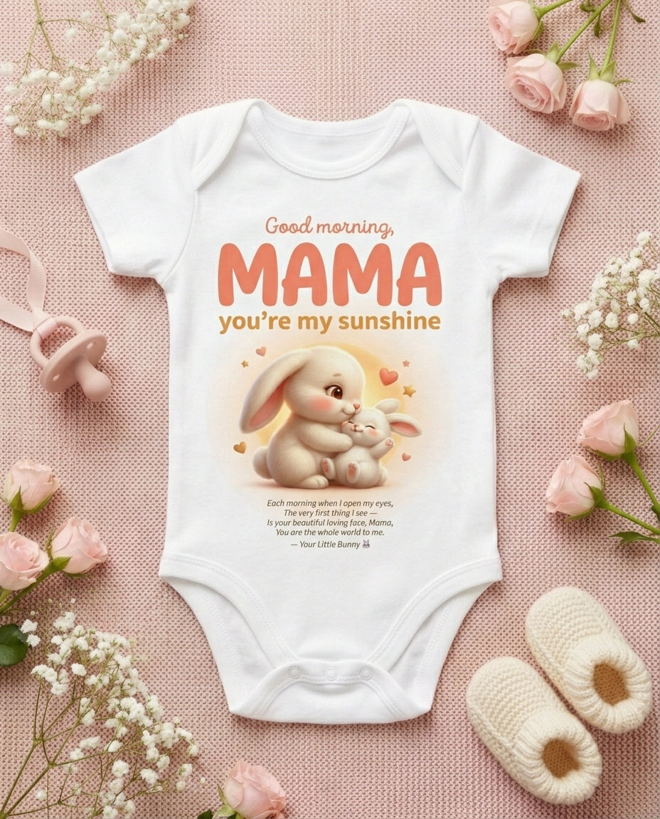 TotKind - Bunny Good Morning Mama - Baby Onesie