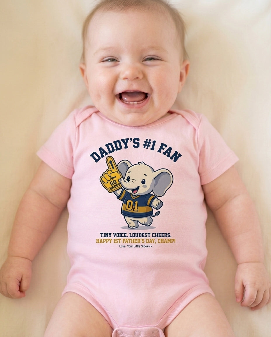 TotKind - Elephant Foam Finger Daddy Fan - Baby Onesie - 12052026