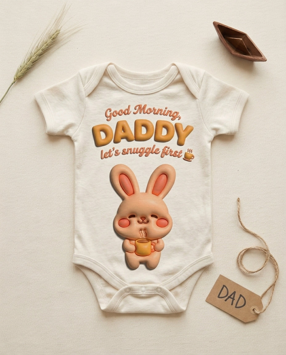 TotKind - Bunny Morning Snuggle Dad - Baby Onesie