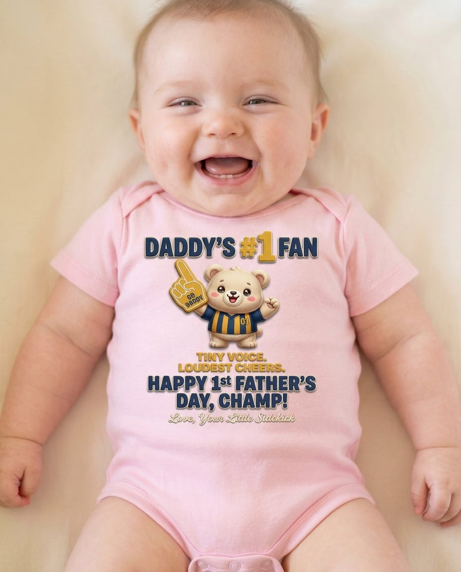 TotKind - Daddys Number One Fan Foam Finger Bear - Baby Onesie