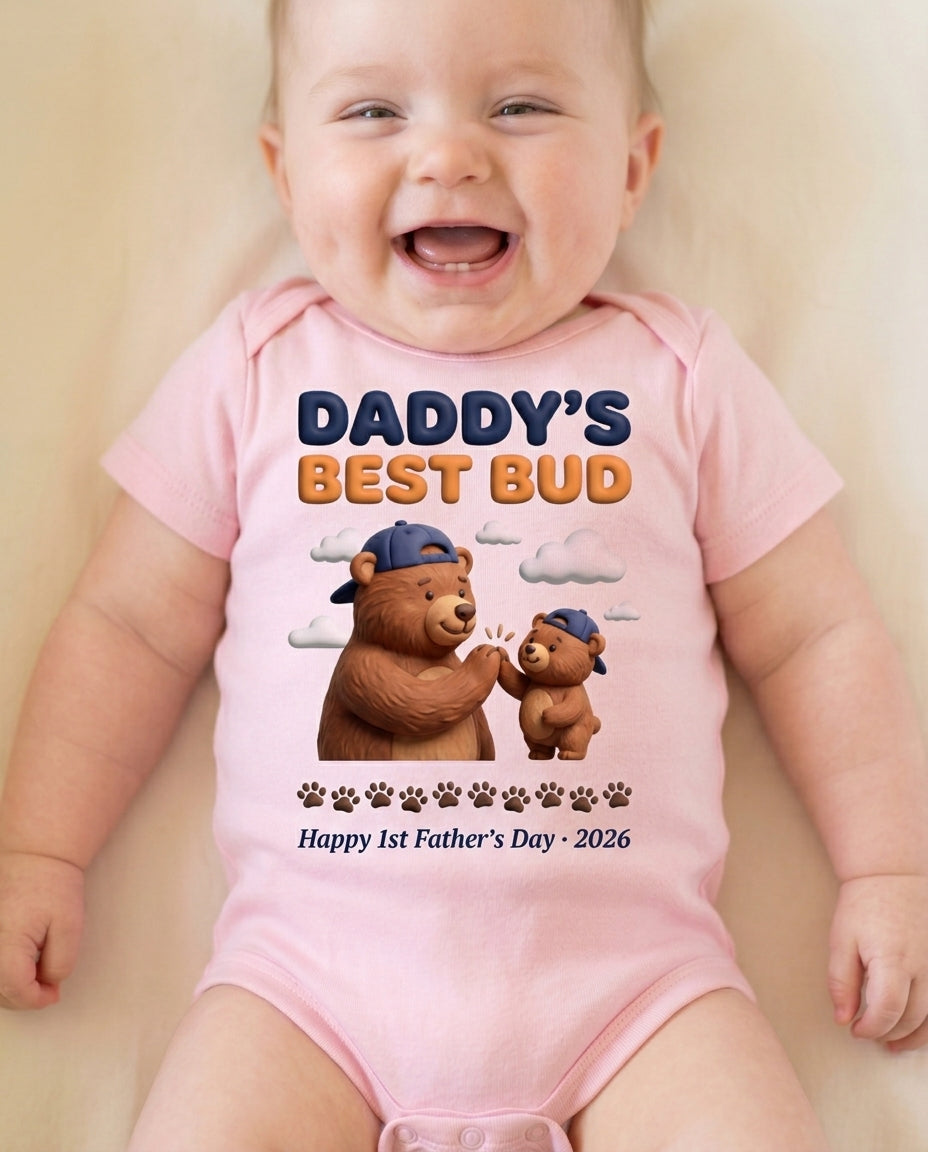 TotKind - Daddy Best Bud Bears - Baby Onesie