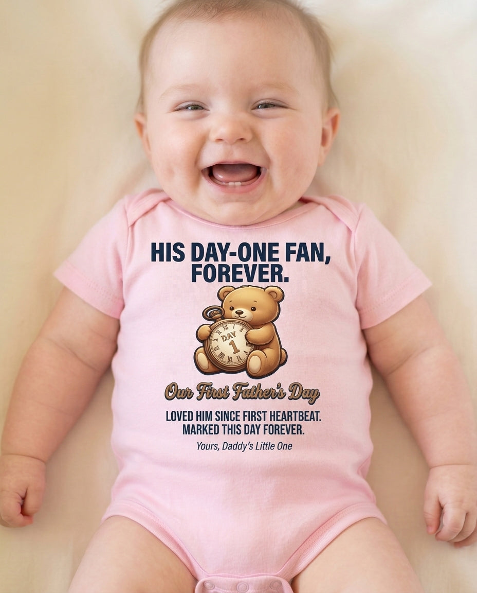 TotKind - FD-H Maximized  Pocket Watch Bear Day-One Engraved - Baby Onesie - 14052026