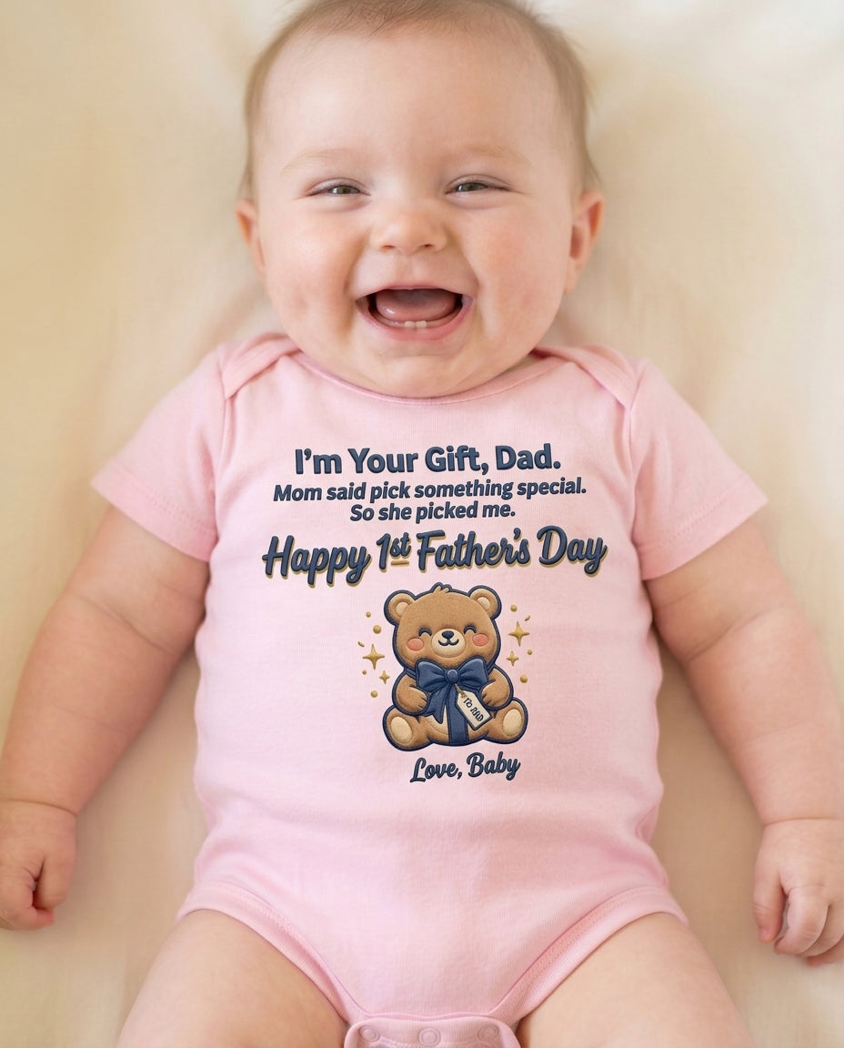 TotKind - Gift Bear v3  I Am Your Gift Concrete Protagonist - Baby Onesie - 09052026