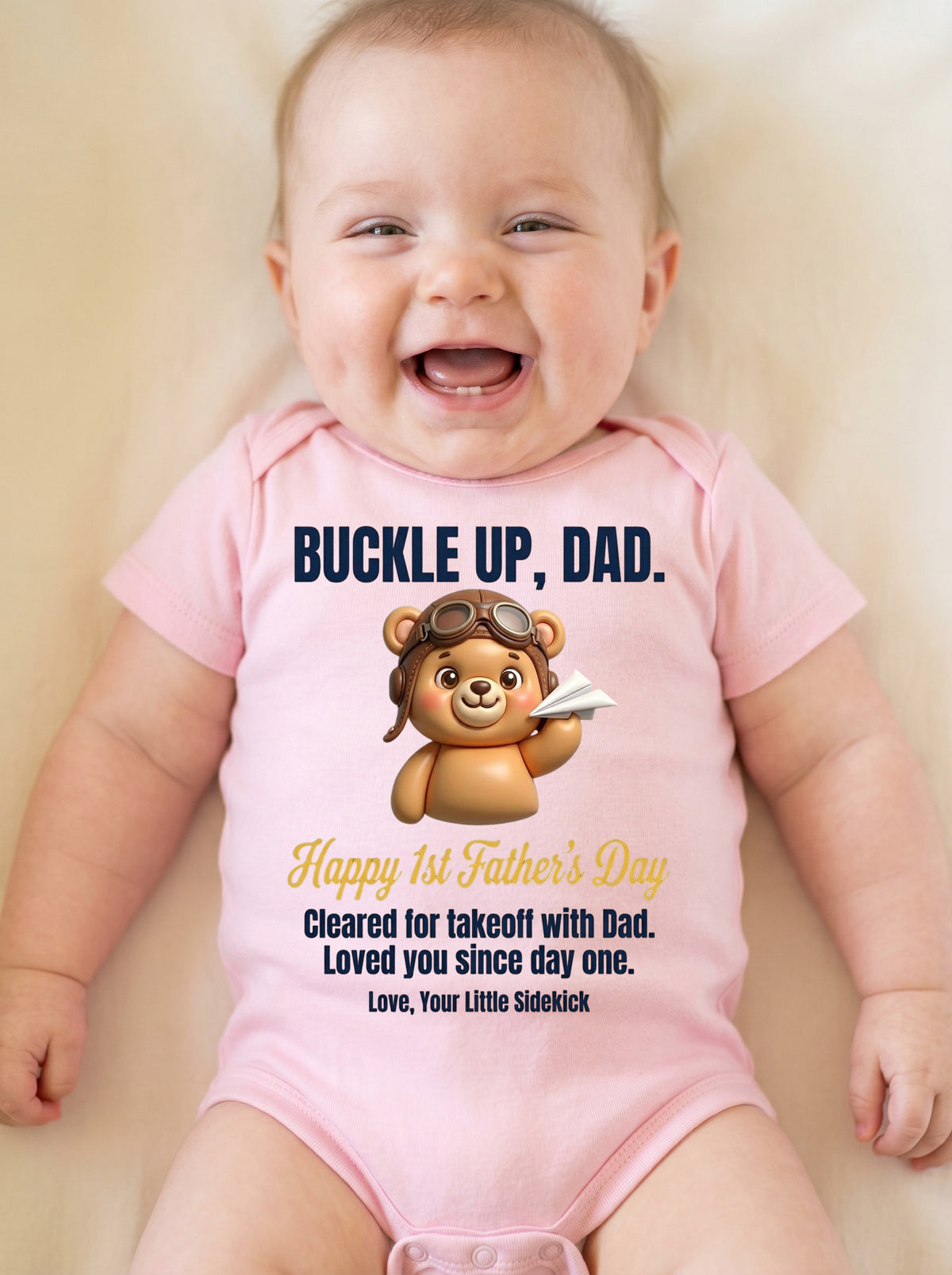 TotKind - H3 Single-Line Headline Test on Co-Pilot Bear Happ - Baby Onesie - 21052026