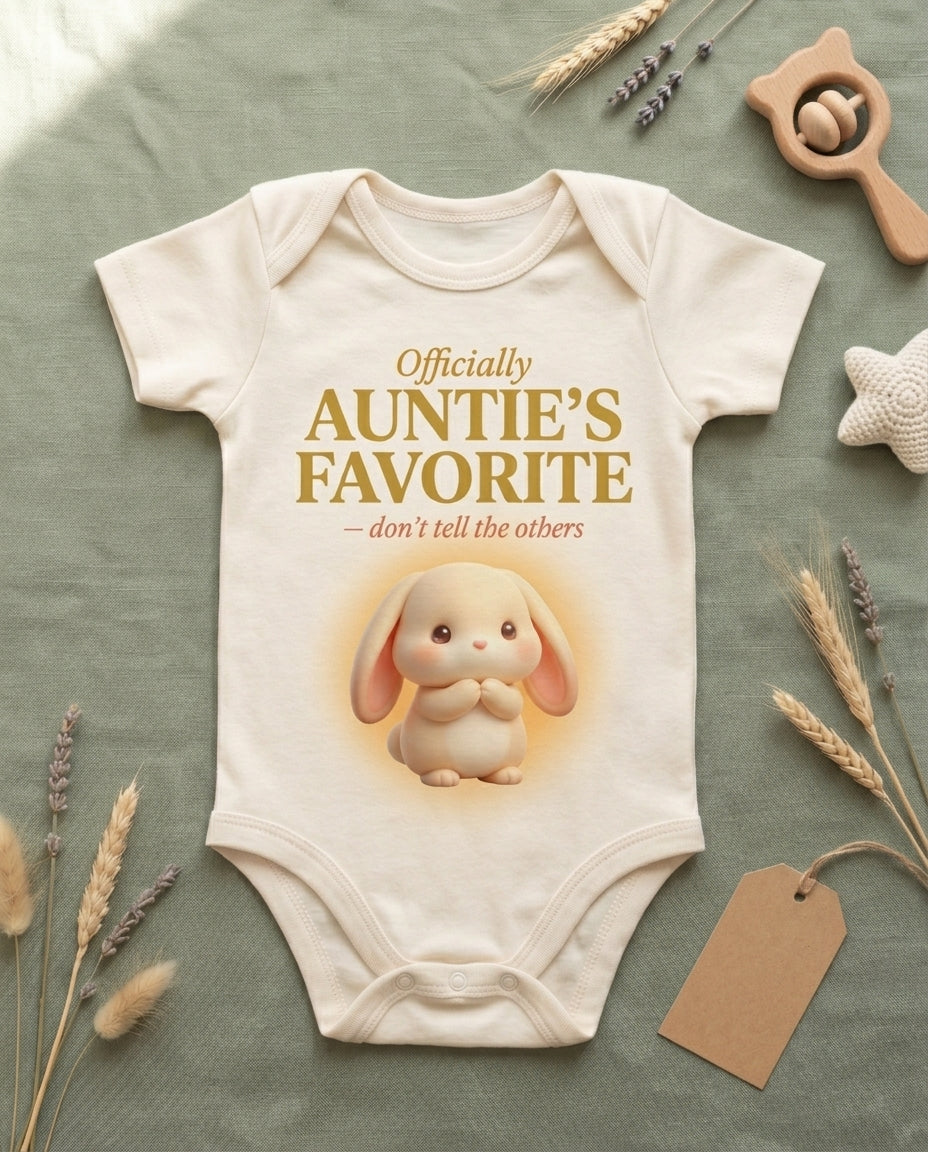TotKind - Bunny Aunties Favorite - Baby Onesie