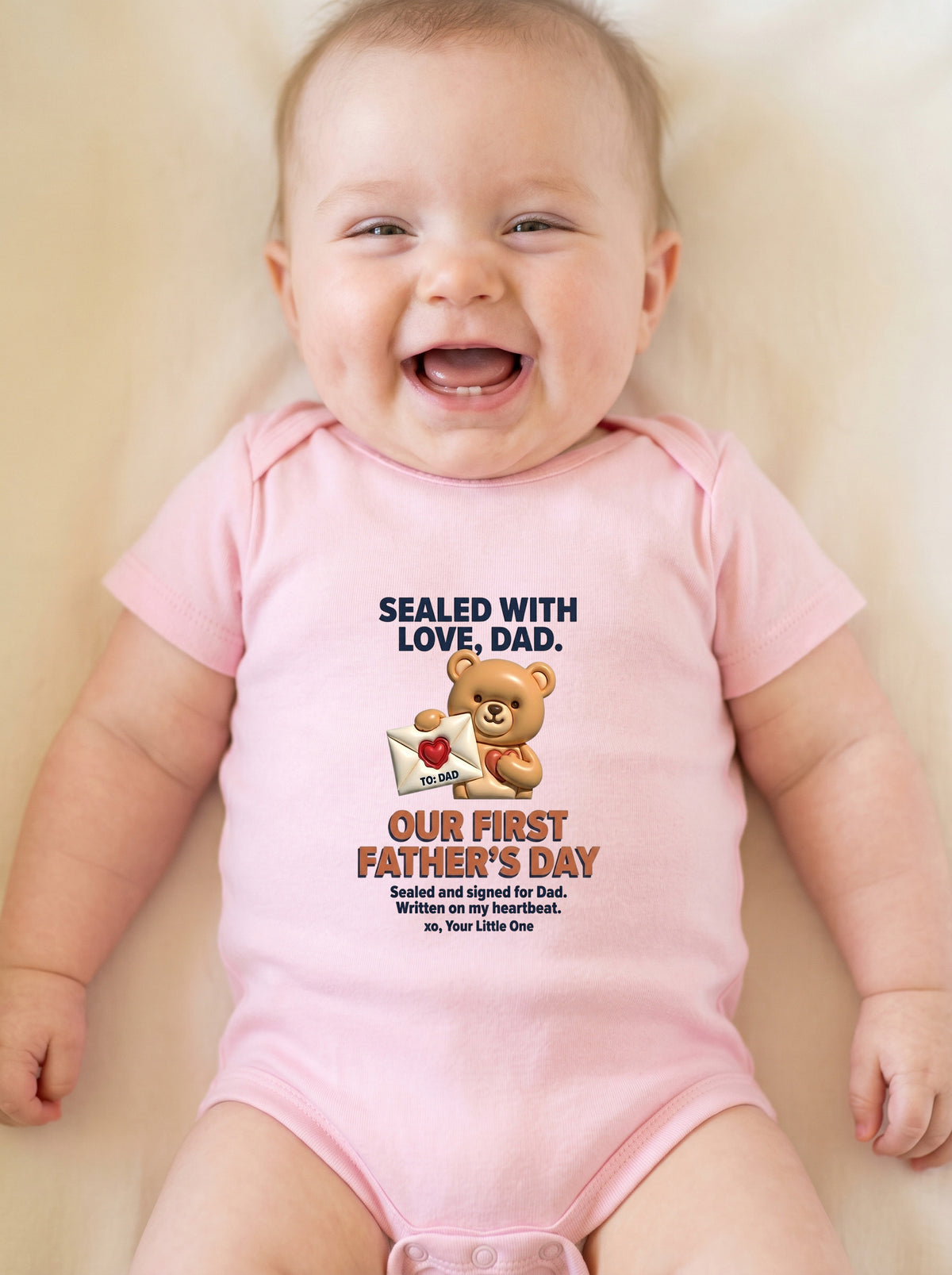 TotKind - H4 Sans-Serif Climax Test on Sealed Letter Bear Ou - Baby Onesie - 21052026