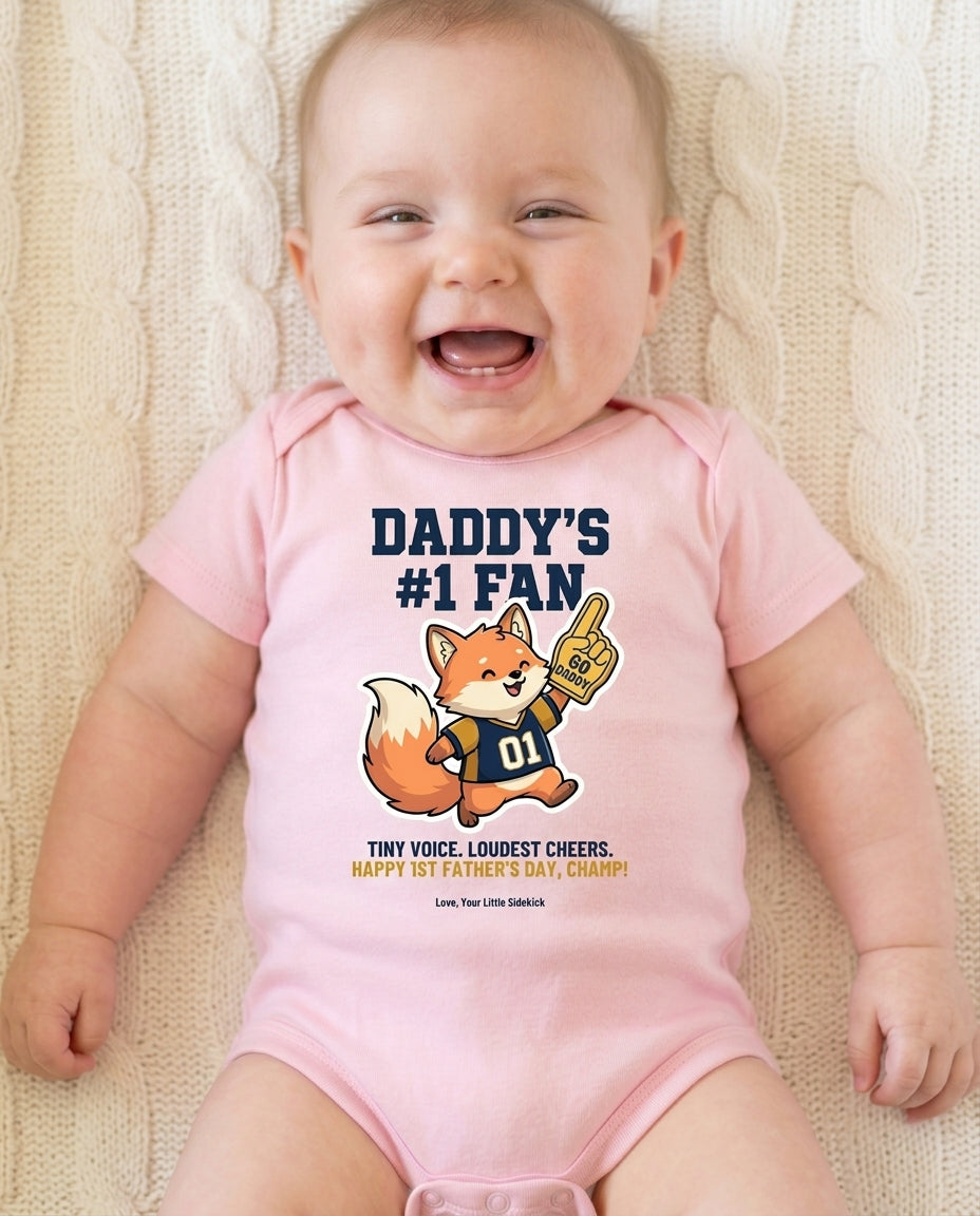 TotKind - Fox Foam Finger Daddy Fan - Baby Onesie - 12052026
