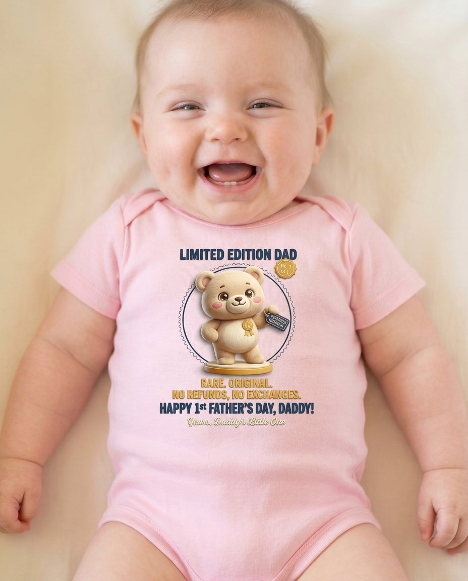 TotKind - Limited Edition Dad Collectible Stamp Bear - Baby Onesie