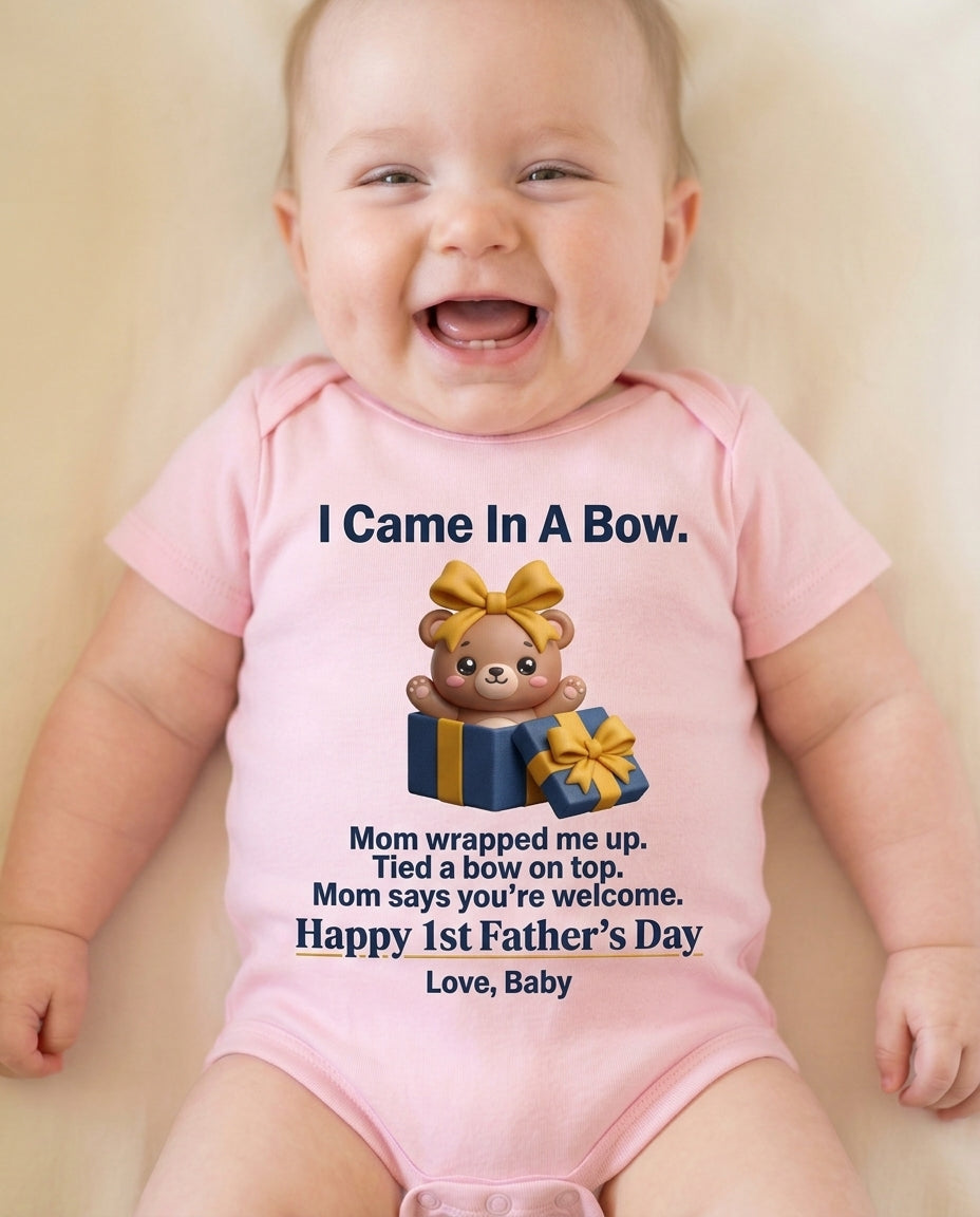 TotKind - Wrapped Bear v4  I Came In A Bow  Reddit Mom Says - Baby Onesie - 10052026