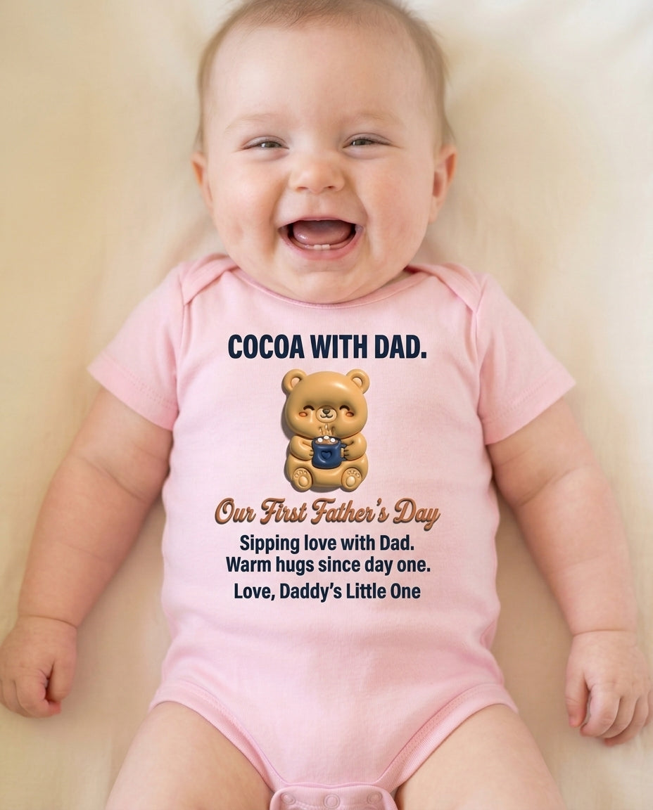 TotKind - Cocoa Mug Bear  Our First Fathers Day - Baby Onesie - 11052026