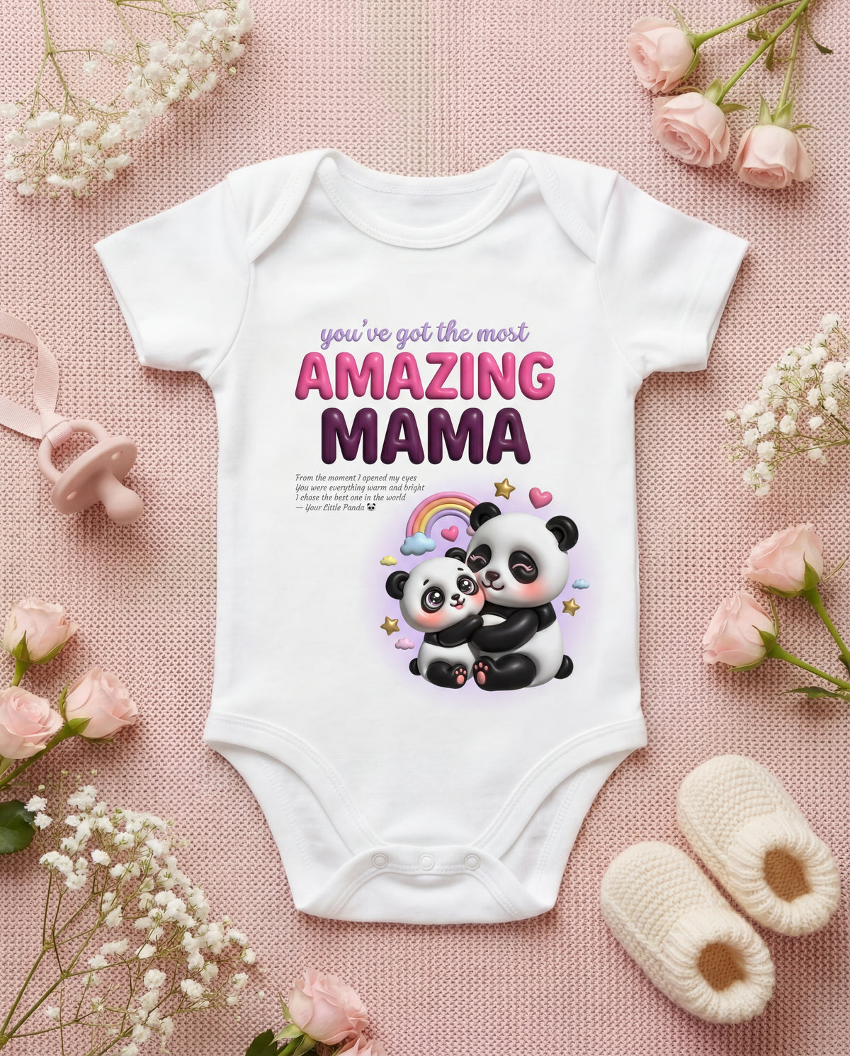 Panda Amazing Mama Baby Onesie
