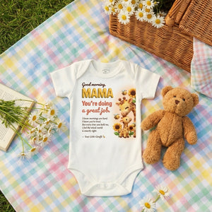 Giraffe Morning Hug Baby Onesie