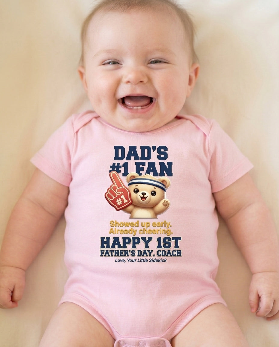 TotKind - Foam Finger Bear  Dads 1 Fan FD-I Fusion - Baby Onesie