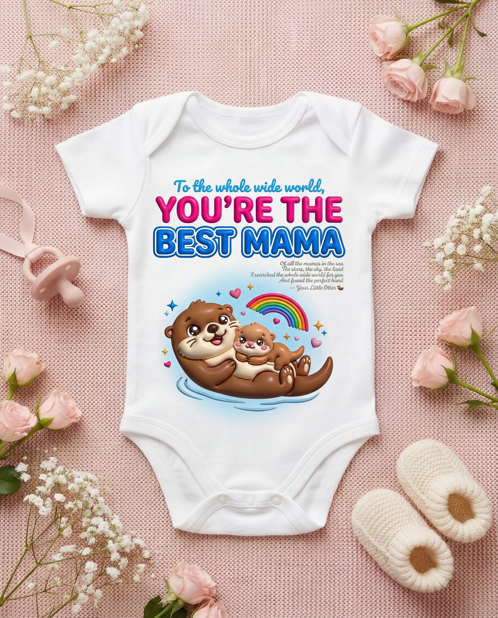 Otter You're the Best Mama Baby Onesie
