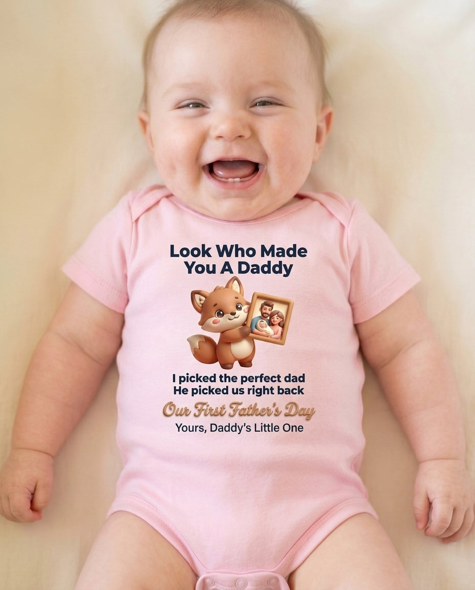 TotKind - NEW1 H2bH16 Warm-Pastel-Gradient Mom-to-Dad Voice - Baby Onesie - 19052026