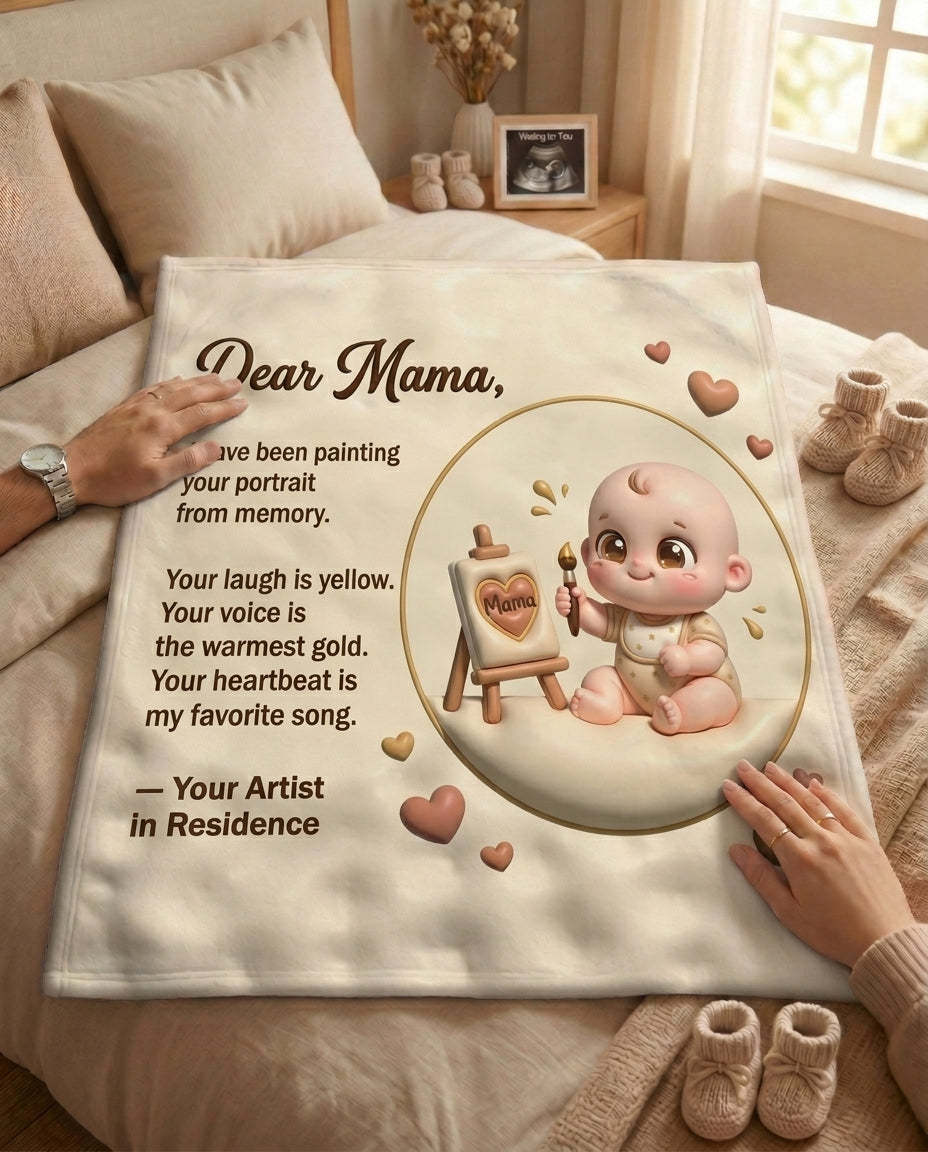 TotKind - Baby Painting Mamas Portrait - Blanket