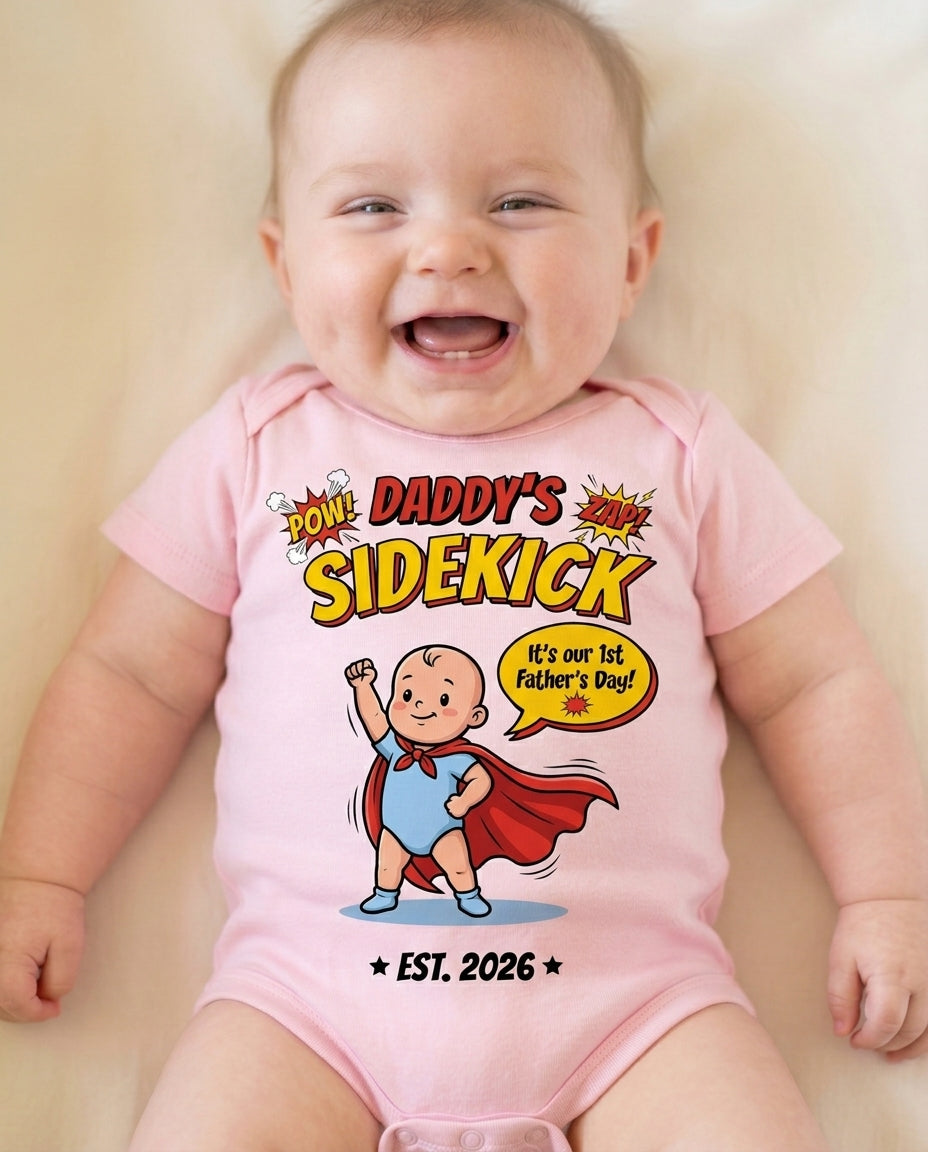 TotKind - Daddy Sidekick Hero - Baby Onesie