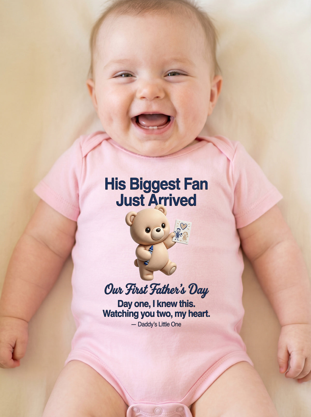 TotKind - NEW H16 Mom-to-Dad POV Voice Crayon Card Bear Our - Baby Onesie - 21052026