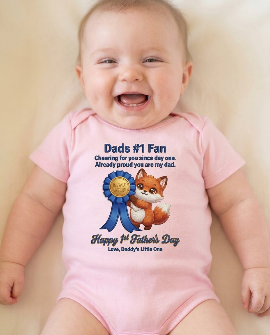 TotKind - H3 MVP Ribbon Fox  Single-Line Headline thumbnail- - Baby Onesie - 13052026