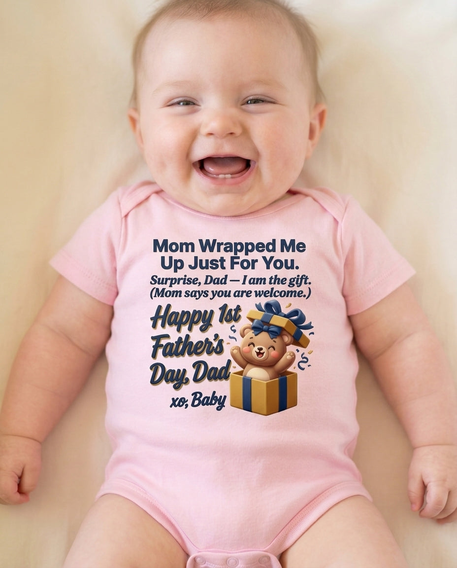 TotKind - Wrapped Bear v3  Mom Wrapped Me Up Reddit Fusion - Baby Onesie - 09052026
