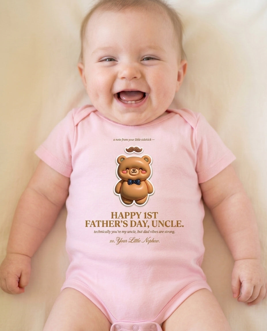 TotKind - Bear Nephew Bow Tie for Uncle FD - Baby Onesie