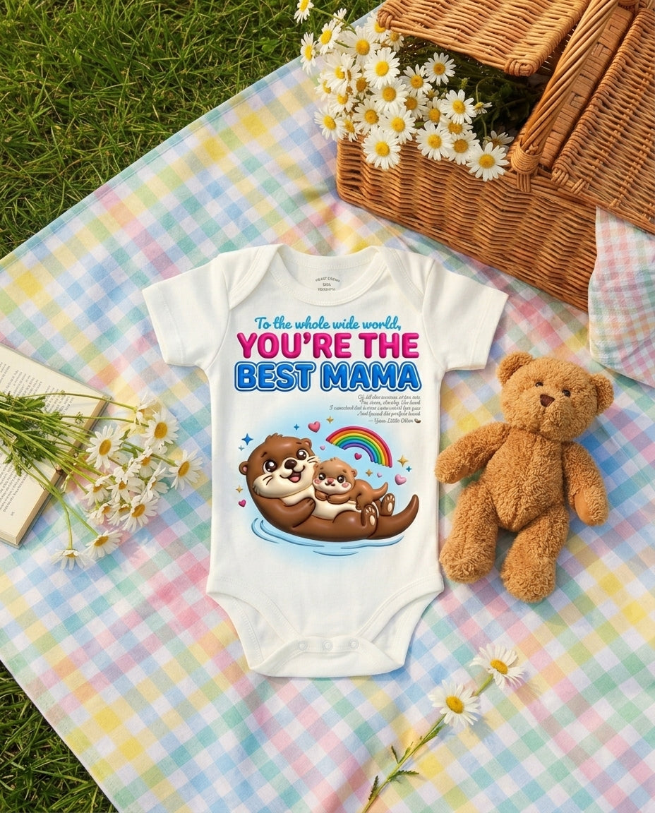 Otter You're the Best Mama Baby Onesie