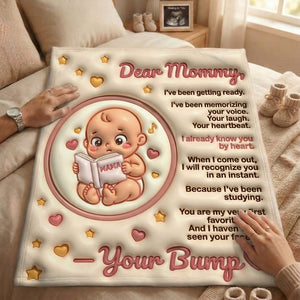 Baby Reading Tiny Book About Mama Blanket