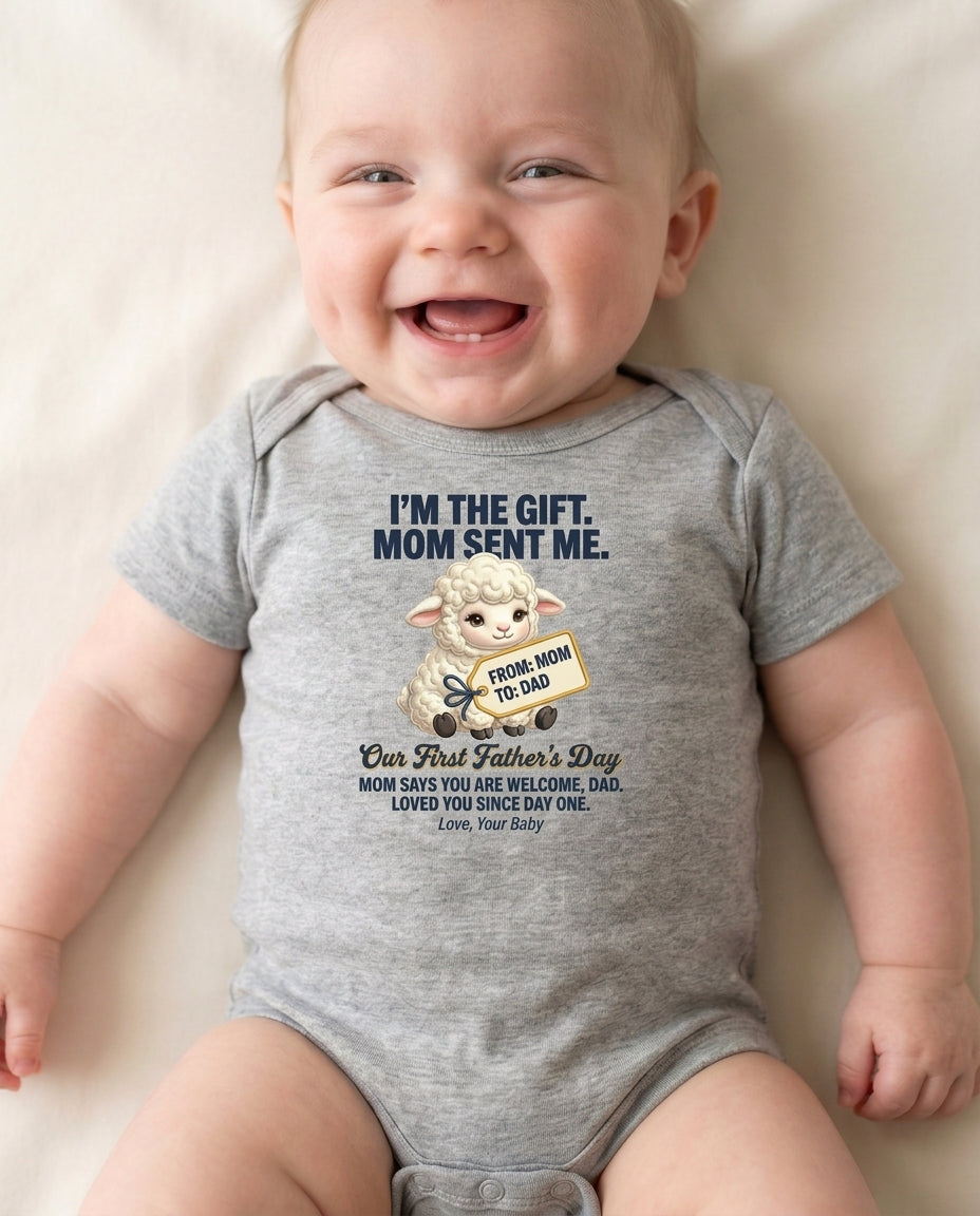 TotKind - H1  Baby Lamb Gift-Tag From Mom Reddit-template fo - Baby Onesie - 14052026