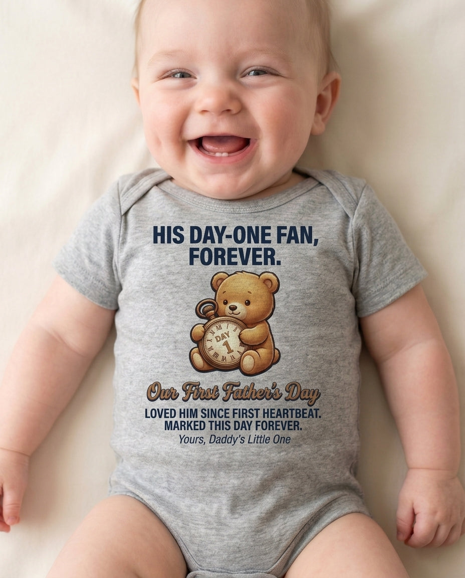 TotKind - FD-H Maximized  Pocket Watch Bear Day-One Engraved - Baby Onesie - 14052026