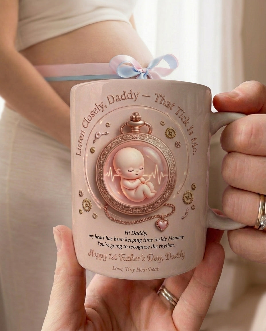 TotKind - NEW2 Vintage Rose-Gold Pocket Watch Heartbeat Crad - Mug - 21052026