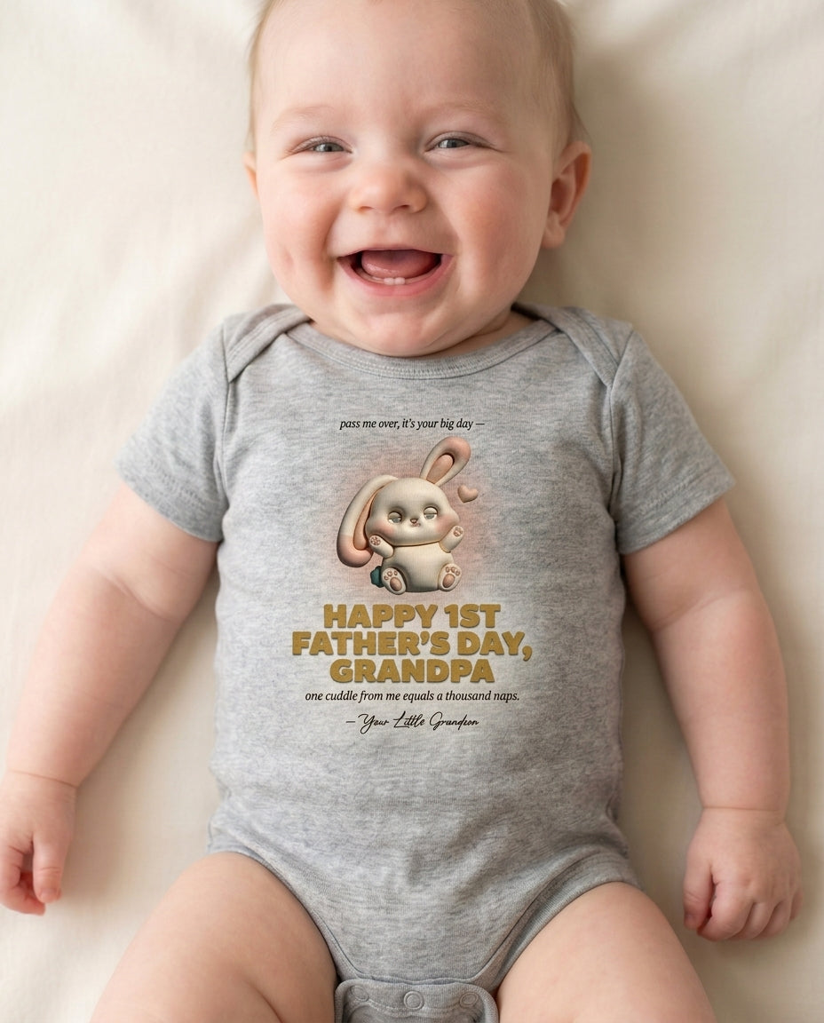 TotKind - Bunny Grandbaby Cuddle for Grandpa FD - Baby Onesie