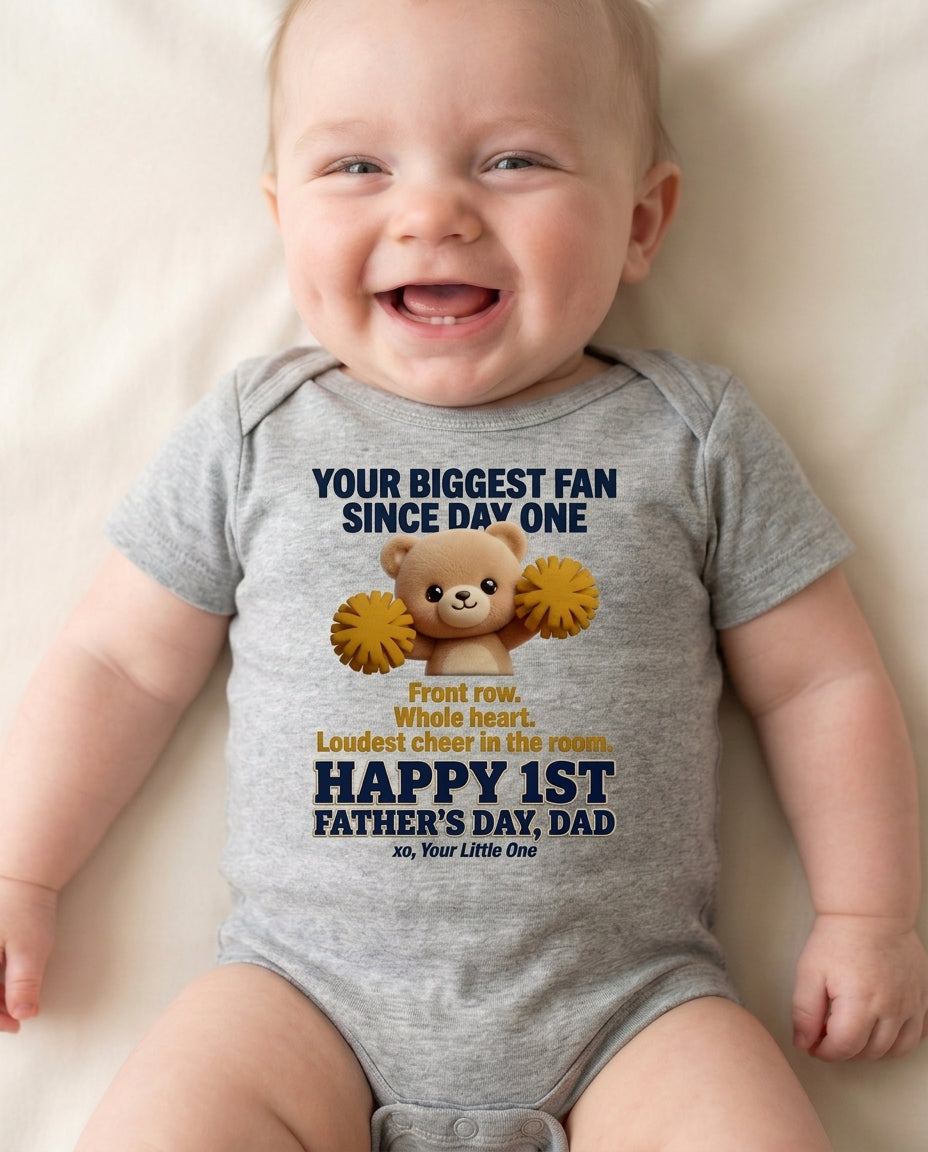 TotKind - Cheerleader Bear  Biggest Fan Since Day One FD-H T - Baby Onesie