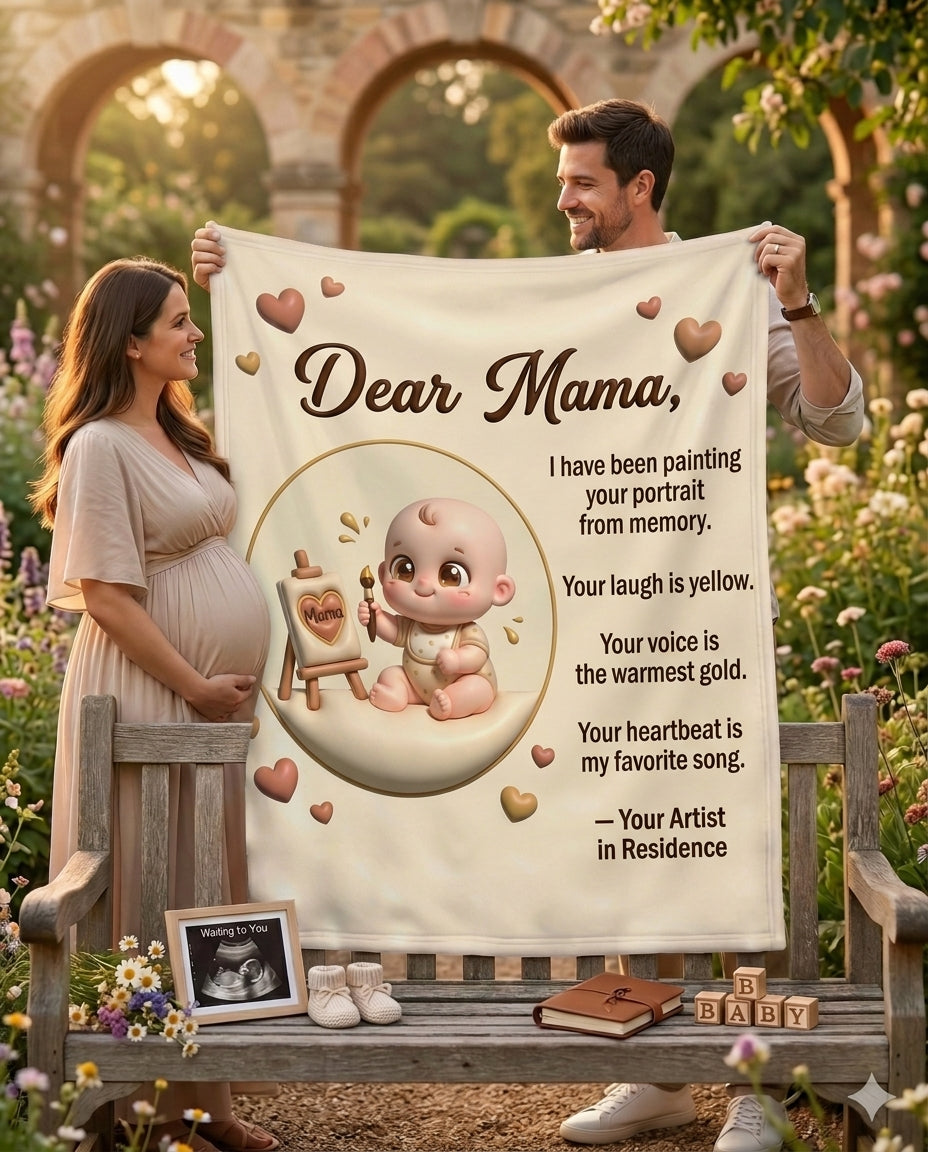 TotKind - Baby Painting Mamas Portrait - Blanket