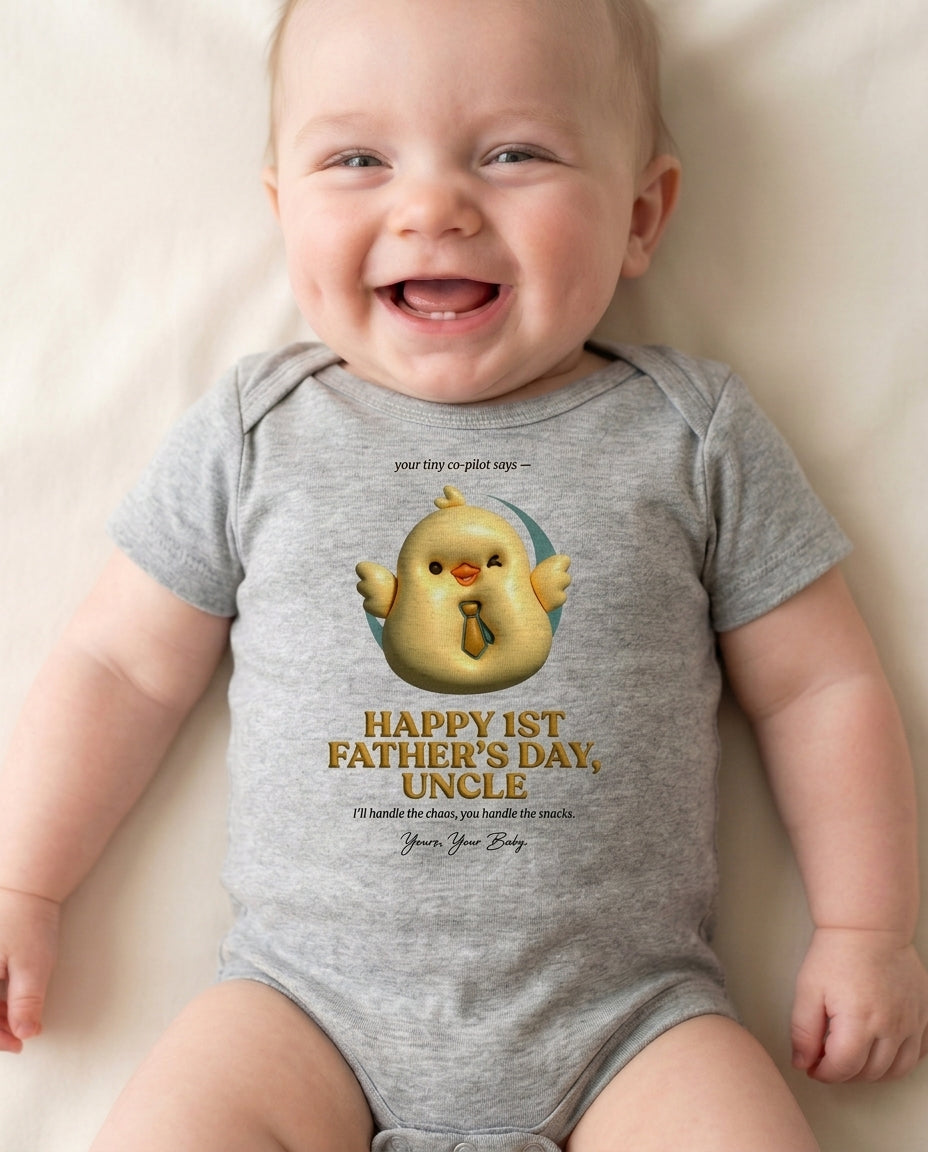 TotKind - Chick Tiny Helper for Uncle FD - Baby Onesie