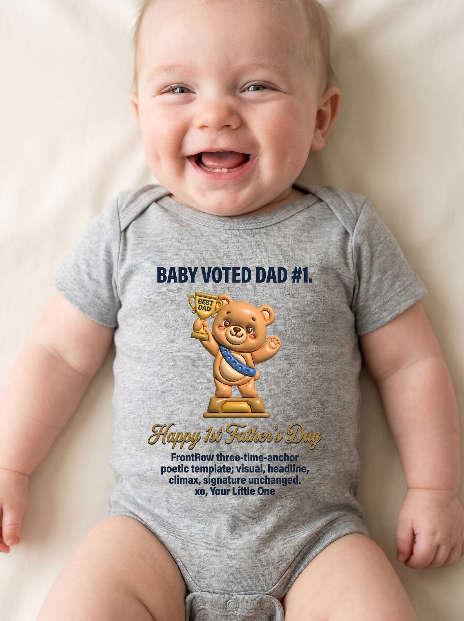 TotKind - H7 Time-Anchor Body Generalization on Tiny Trophy - Baby Onesie - 21052026