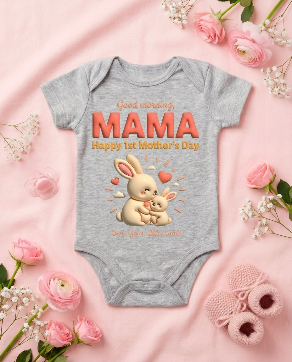 TotKind - Bunny Good Morning First Mothers Day - Baby Onesie