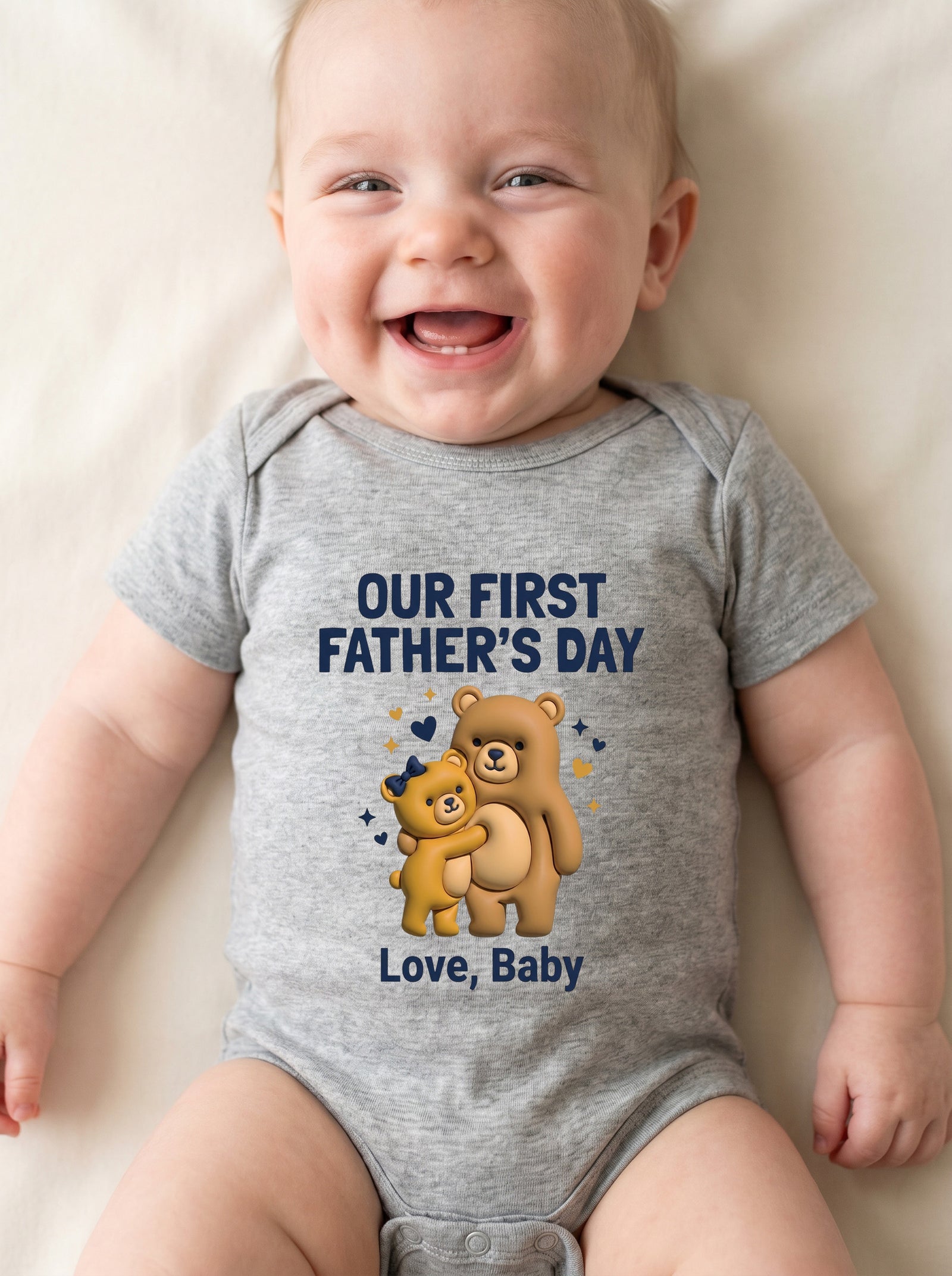 TotKind - H4 Bold Sans-Serif Climax on Letter-to-Dad Bear - Baby Onesie - 18052026