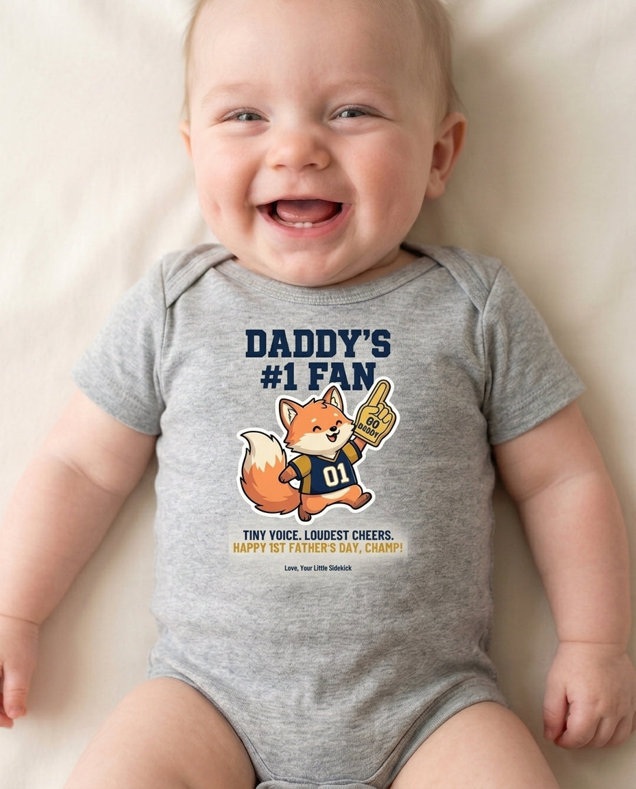 TotKind - Fox Foam Finger Daddy Fan - Baby Onesie - 12052026