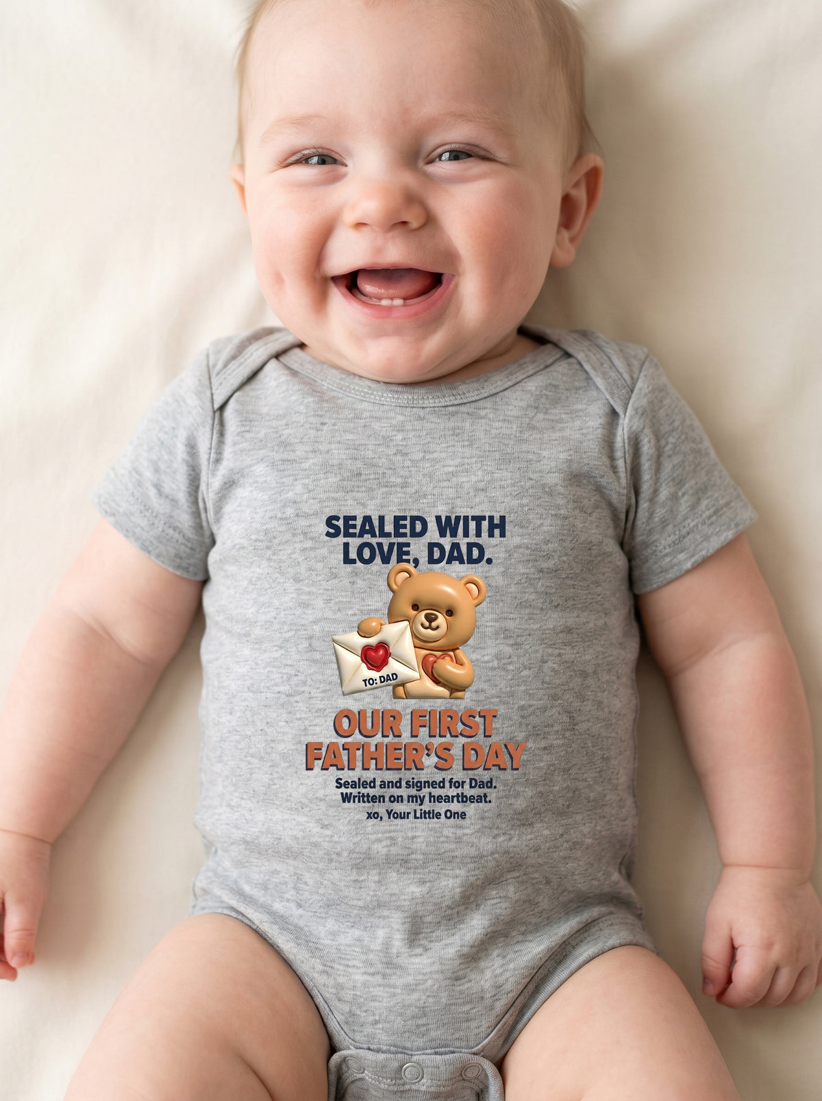 TotKind - H4 Sans-Serif Climax Test on Sealed Letter Bear Ou - Baby Onesie - 21052026