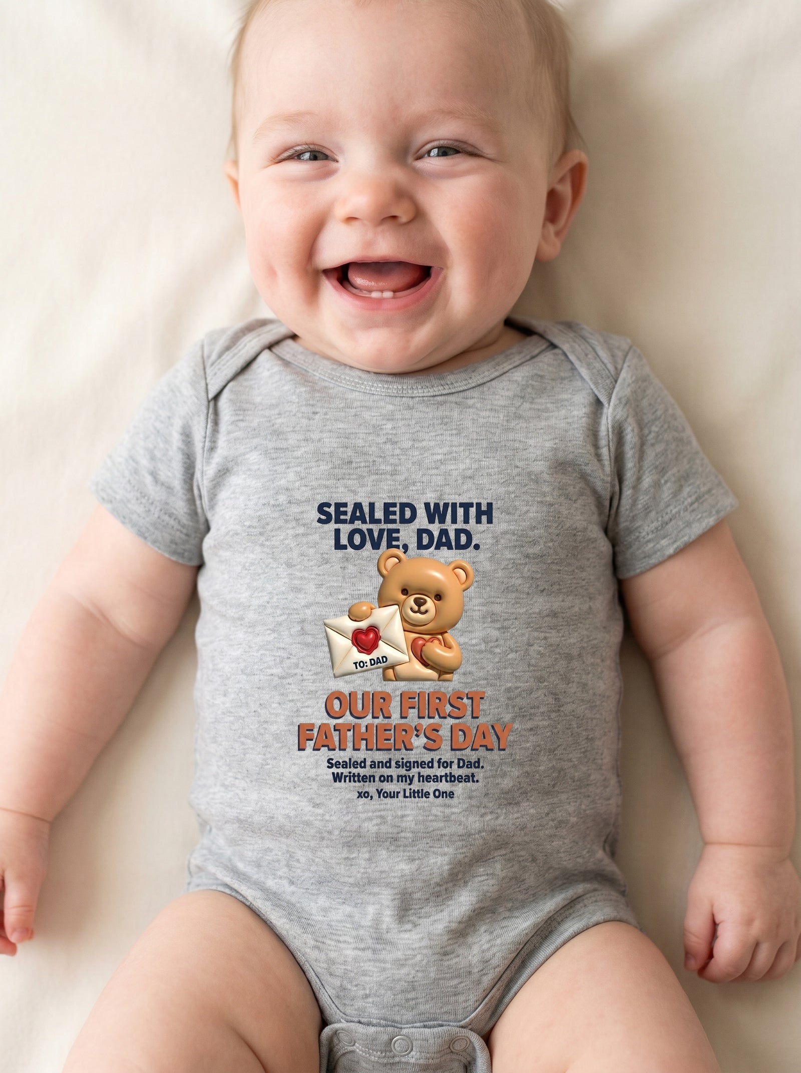 TotKind - H4 Sans-Serif Climax Test on Sealed Letter Bear Ou - Baby Onesie - 21052026