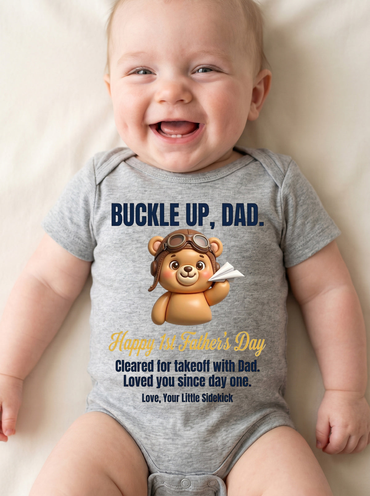 TotKind - H3 Single-Line Headline Test on Co-Pilot Bear Happ - Baby Onesie - 21052026