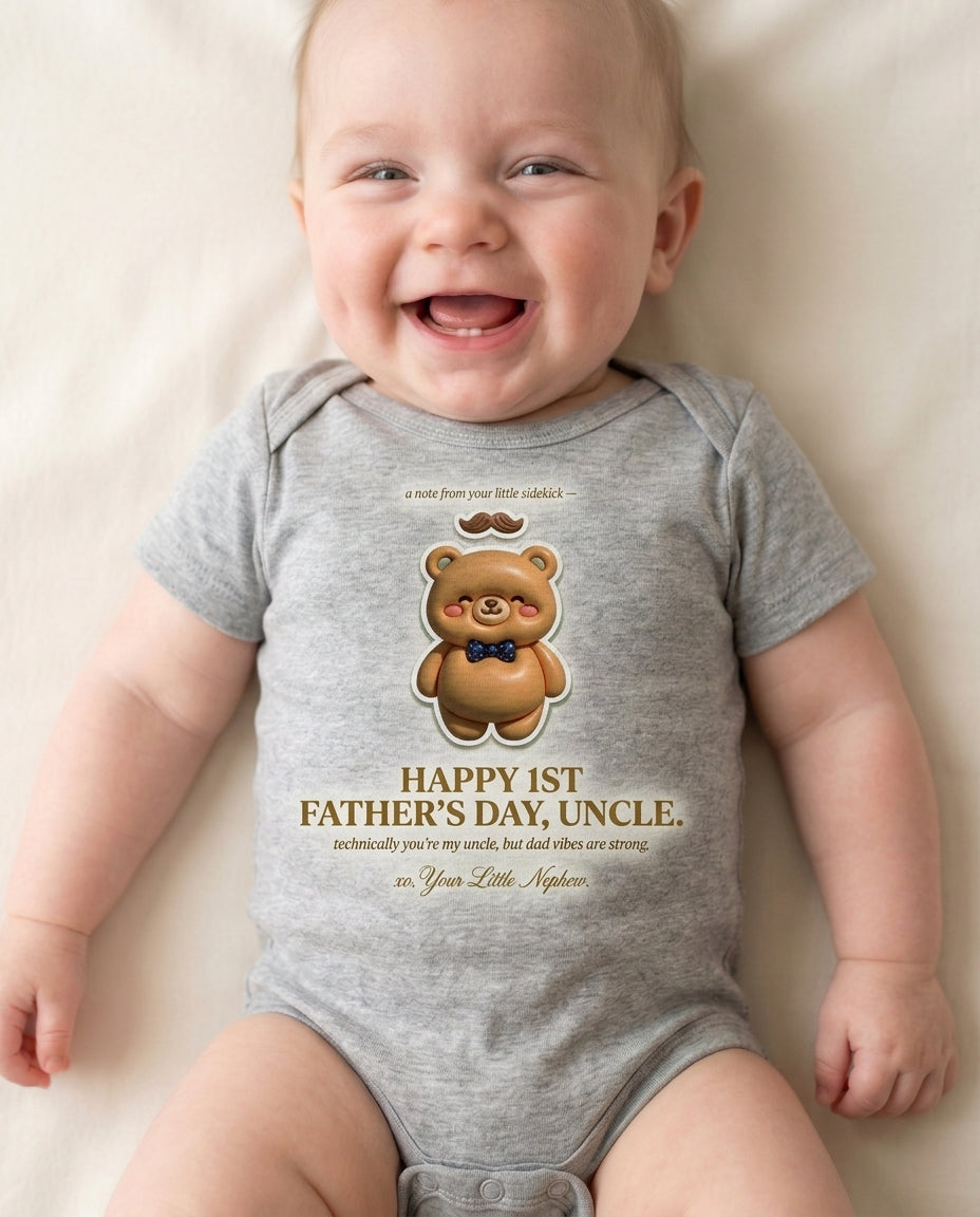 TotKind - Bear Nephew Bow Tie for Uncle FD - Baby Onesie