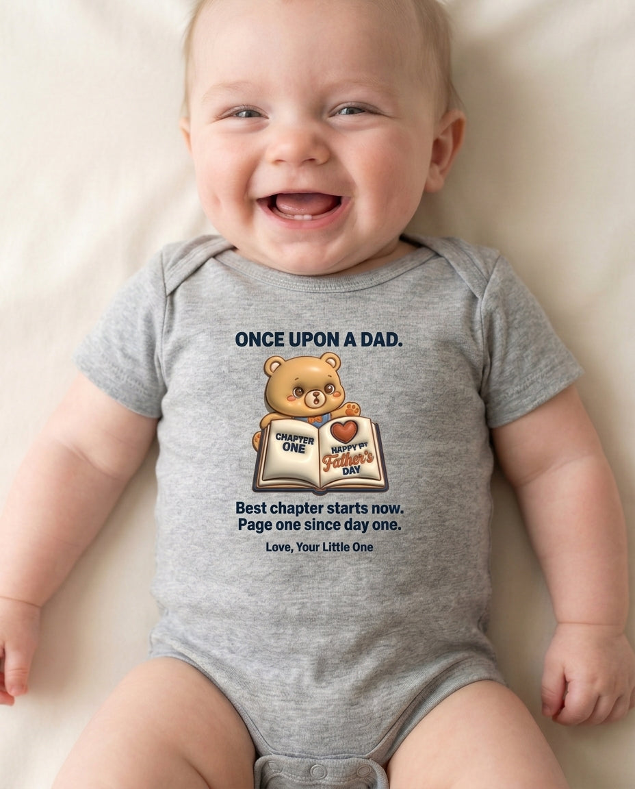 TotKind - Storybook Bear  Happy 1st Fathers Day - Baby Onesie - 11052026