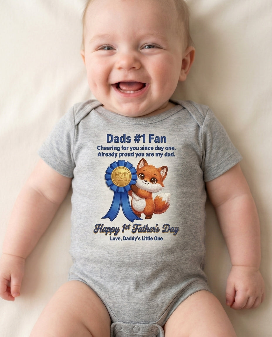 TotKind - H3 MVP Ribbon Fox  Single-Line Headline thumbnail- - Baby Onesie - 13052026