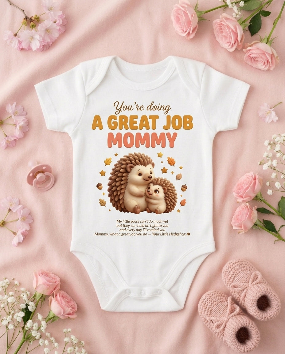 TotKind - Hedgehog Great Job Mommy - Baby Onesie