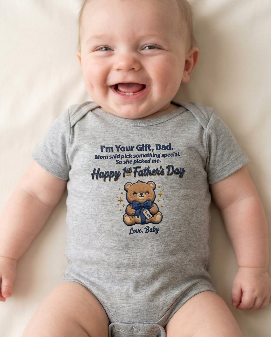 TotKind - Gift Bear v3  I Am Your Gift Concrete Protagonist - Baby Onesie - 09052026